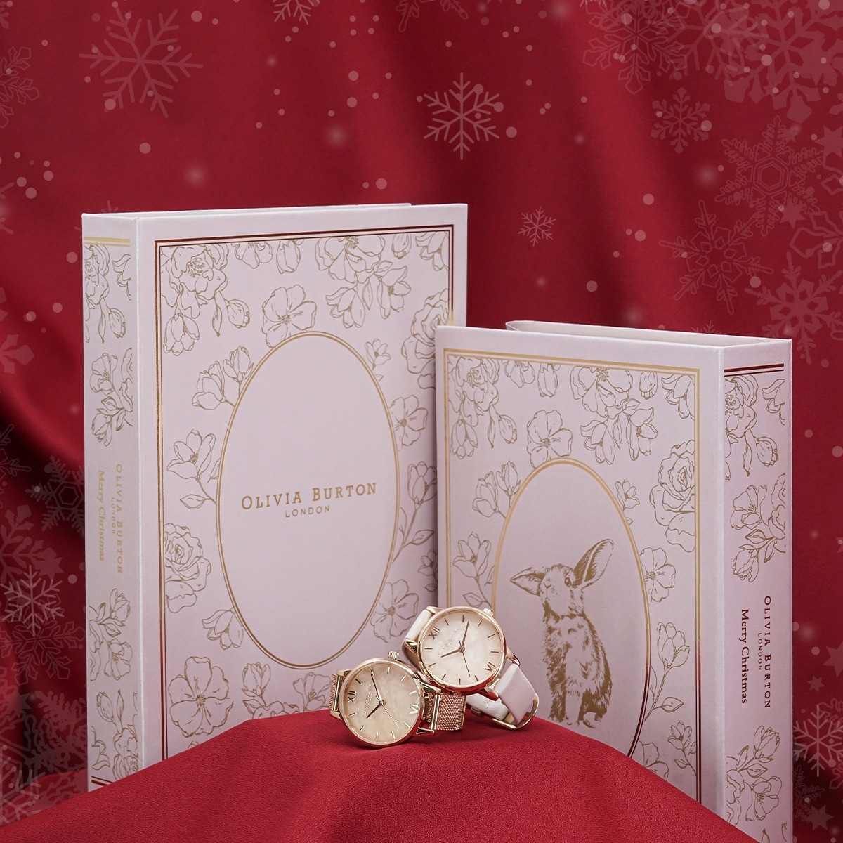 オリビア・バートンのクリスマス、ローズクォーツ輝く腕時計＆ローズゴールドベルトの限定セット｜写真2
