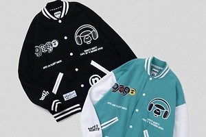 エーエイプ×9090、ヘッドフォンをした”ムーンフェイス”入りジャケット＆スウェット