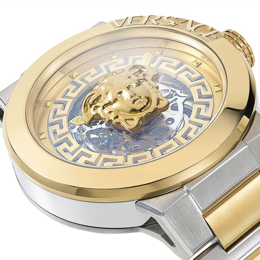 ヴェルサーチェ新作腕時計“まるで浮いている”メドゥーサ＆グレカ模様の