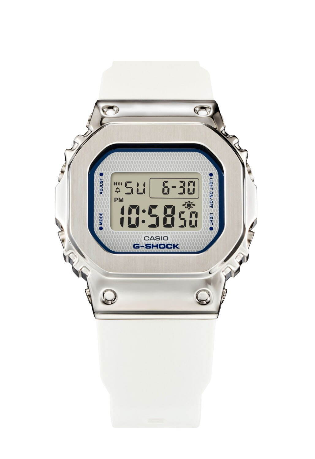 G-SHOCK新作クリーンな角型ペアウオッチ、メタルベゼル＆純白バンド 