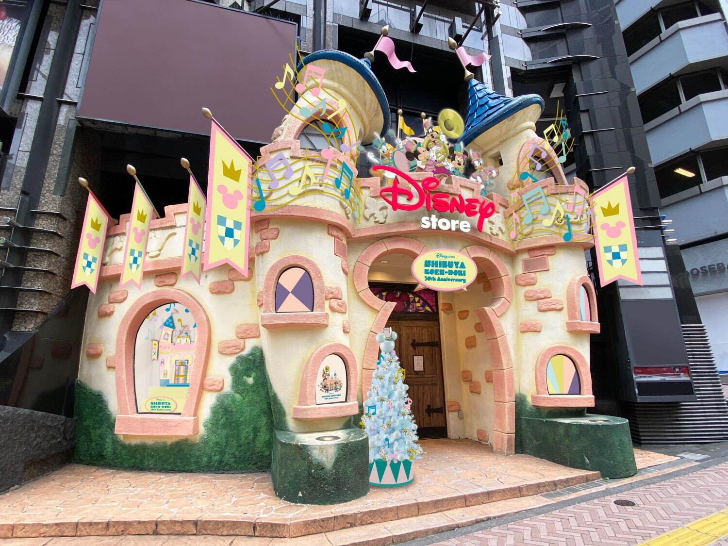 新品　タグ付き　ディズニー　ミッキー　ミニー　マーチングバンド　ぬいぐるみ ディズニーストアの限定アイテム、“マーチングバンド”衣装の