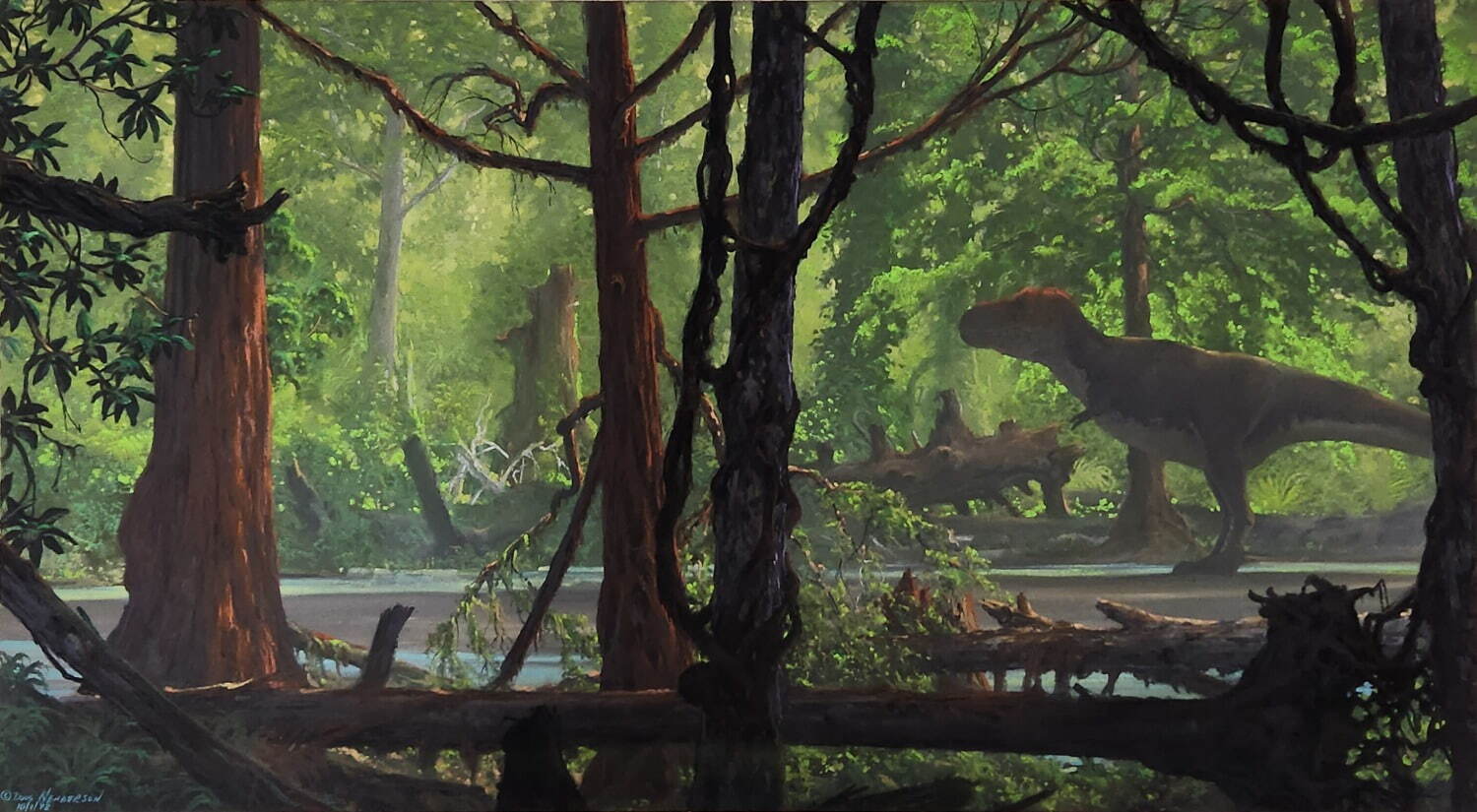 ダグラス・ヘンダーソン《ティラノサウルス》1992年 パステル・紙 36.8×68.6㎝ インディアナポリス子供博物館(ランツェンドルフ・コレクション) Courtesy of The Children
