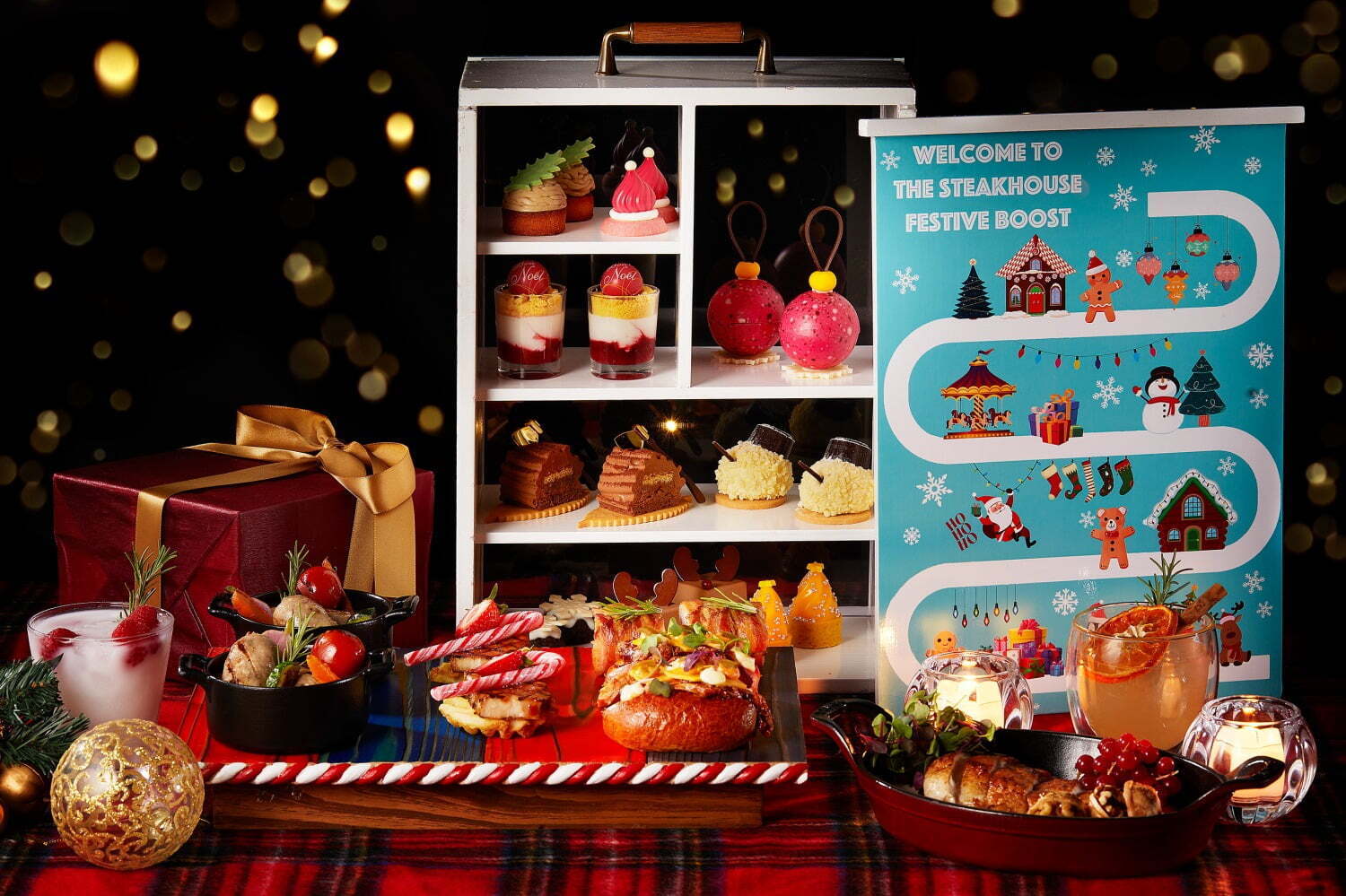 ANAインターコンチネンタルホテル東京“お祝い”アフタヌーンティー、サンタ帽のルビーチョコなど