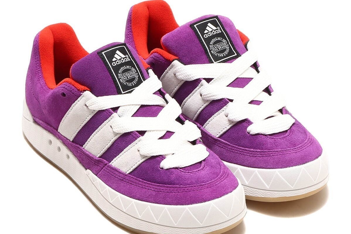 アディダス オリジナルス×アトモスのスニーカー「アディマティック」ヴィンテージ着想のパープル
