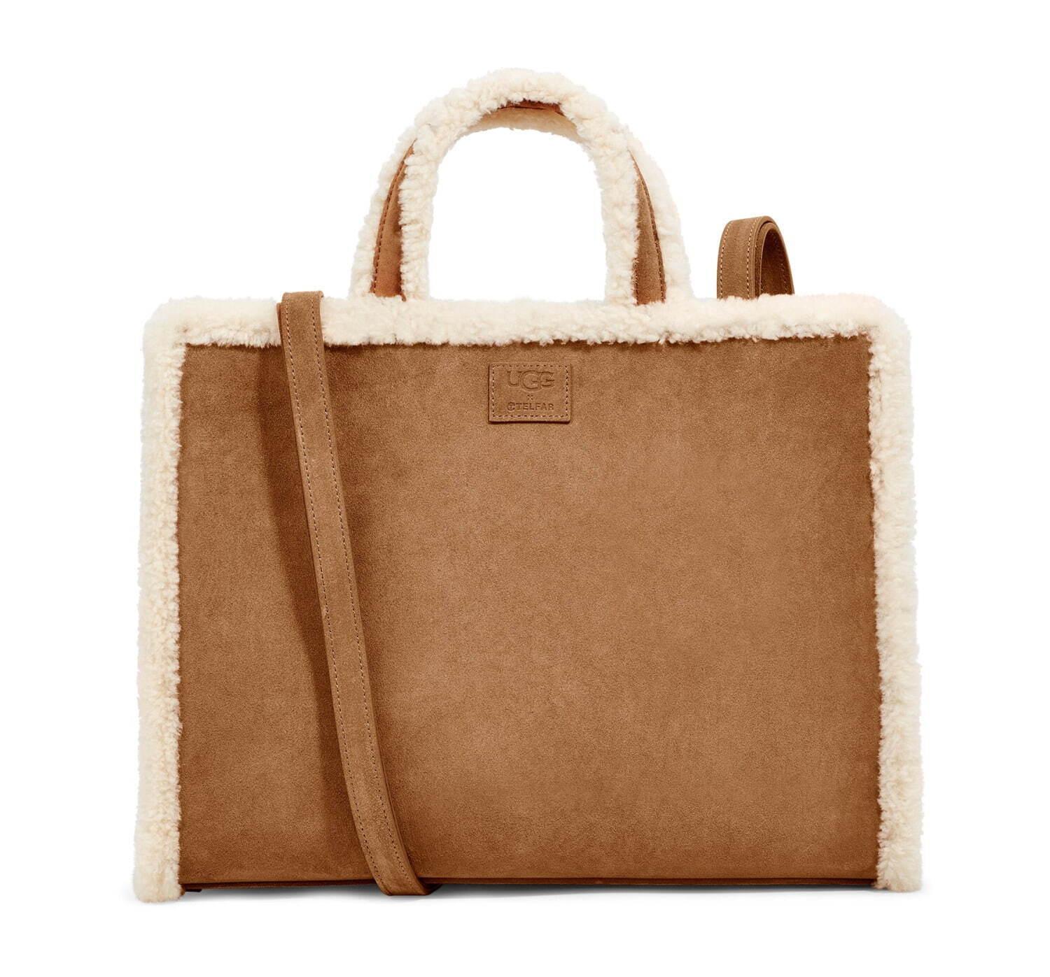 UGG×テルファーのコラボバッグ再販、シープスキン＆スエードの“ロゴ 