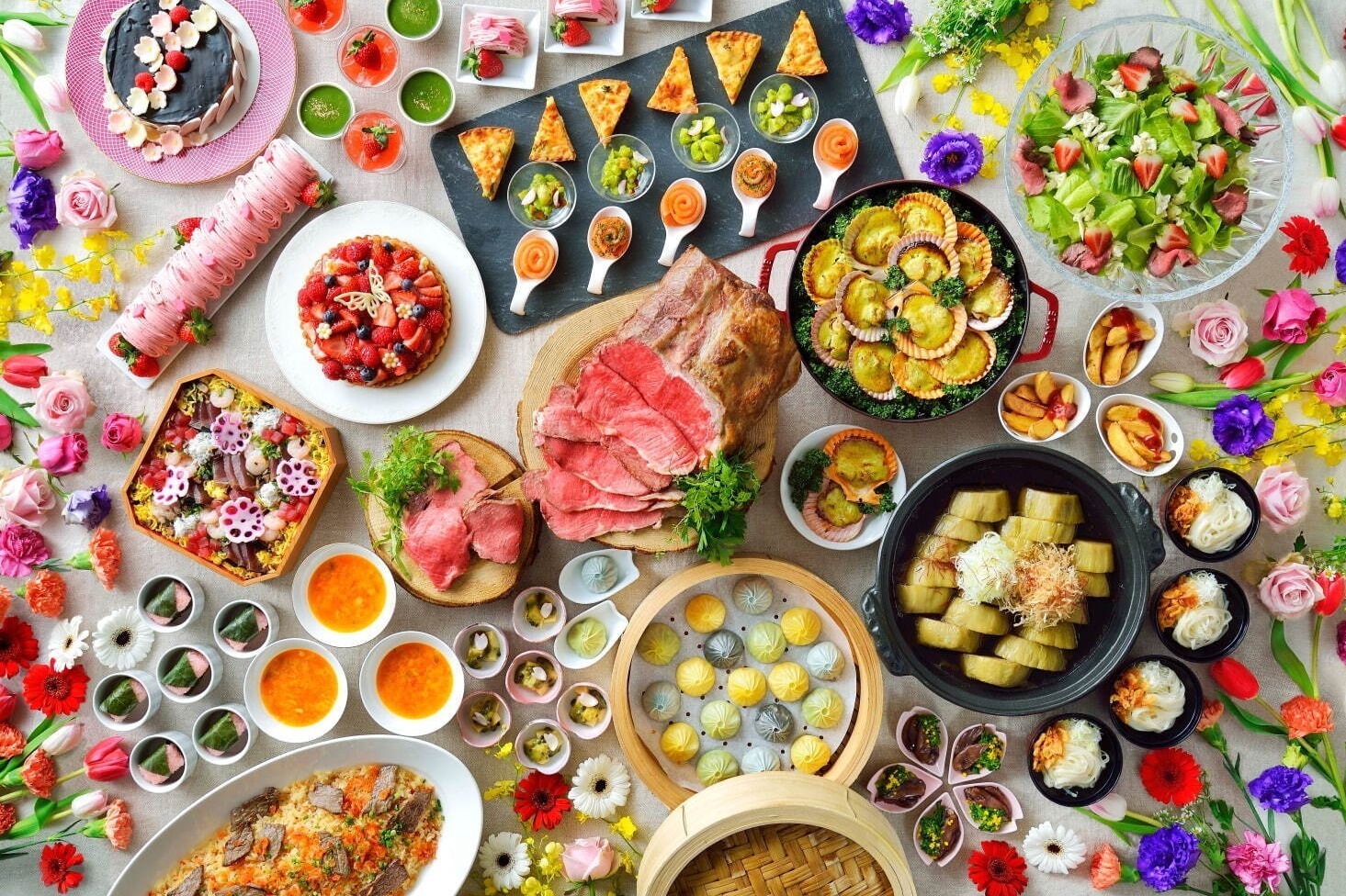 ホテル椿山荘東京“春のお花見”を楽しむランチ＆ディナービュッフェ、桜×椿×東京雲海の絶景も