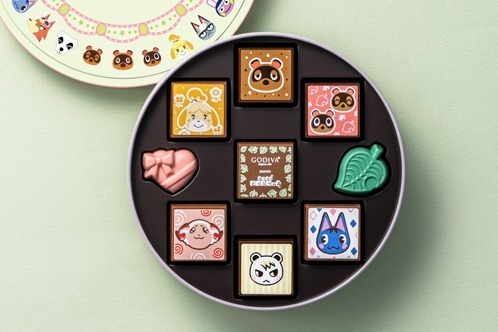 ゴディバ「あつまれ どうぶつの森」の23年バレンタインチョコ、“たぬきち”“ジュン”モチーフのチョコ