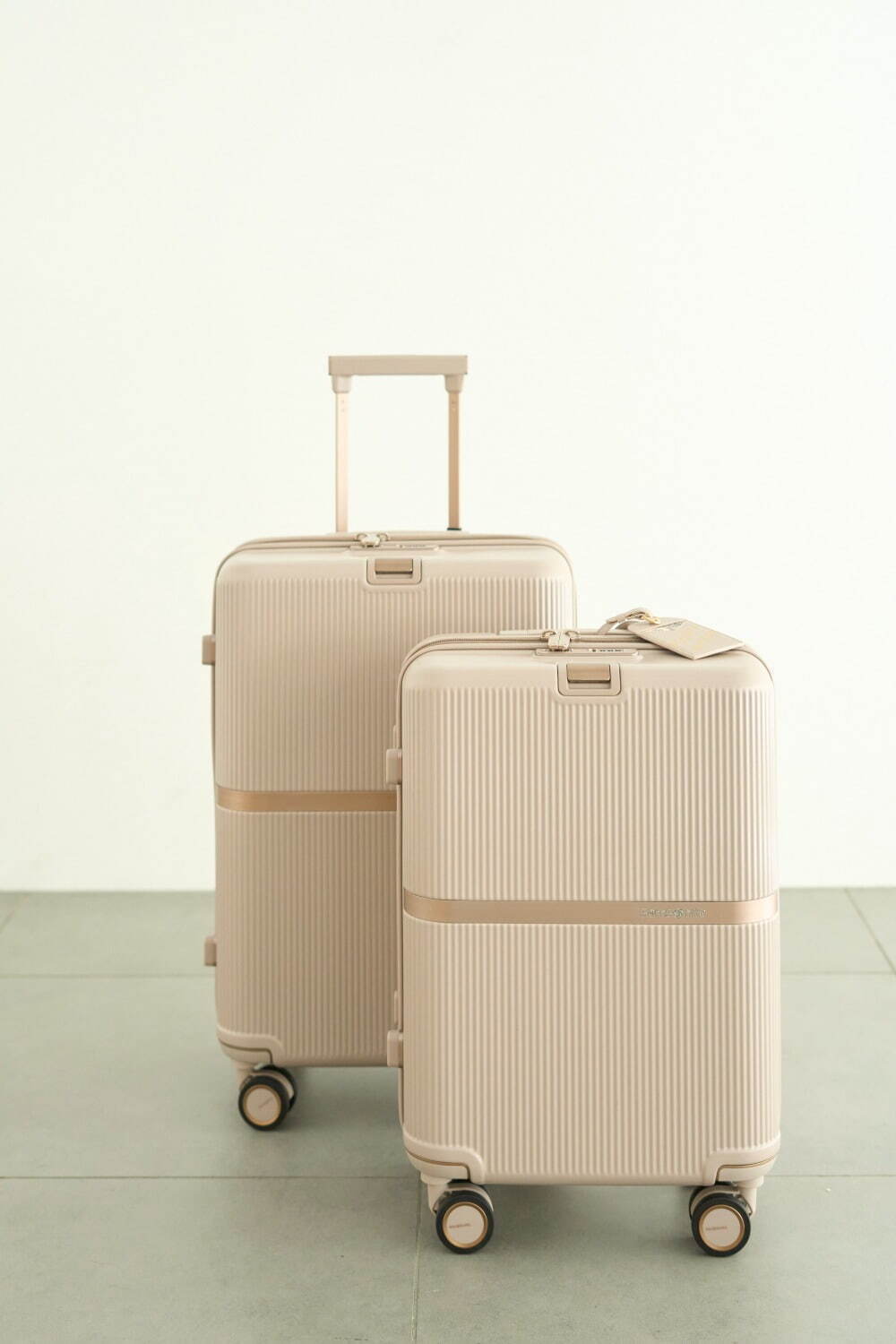 スナイデル×サムソナイトのスーツケース、“トワルドジュイ柄”の内装