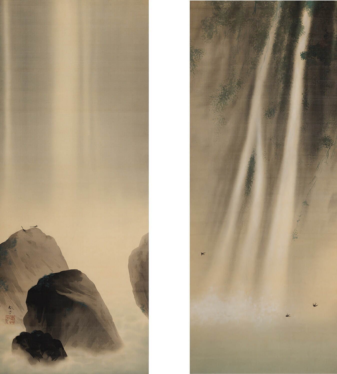 横山大観・菱田春草《飛泉》