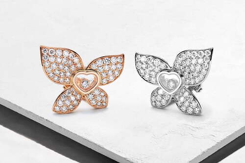 ショパール“ダイヤモンド揺れる”蝶モチーフのリング＆ネックレス、マライア・キャリーとコラボ