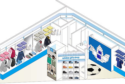 アディダス国内初のガールズショップ、渋谷109に期間限定オープン