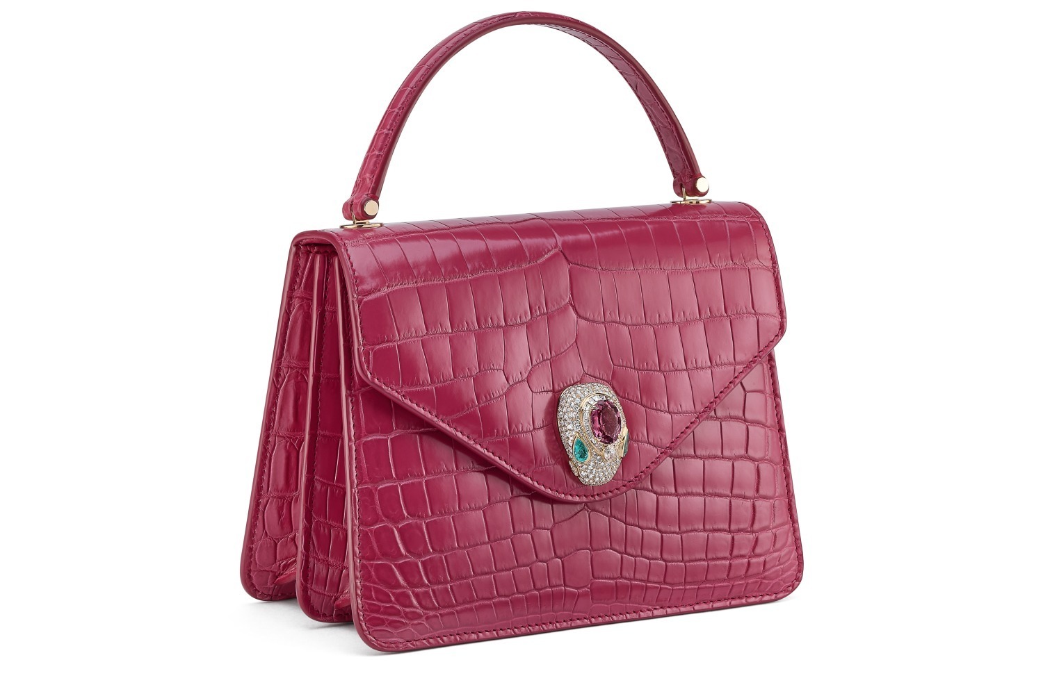 ブルガリ“宝石着想”ラズベリーピンクの「セルペンティ」バッグ、鮮やかなスピネル輝く蛇型ヘッド