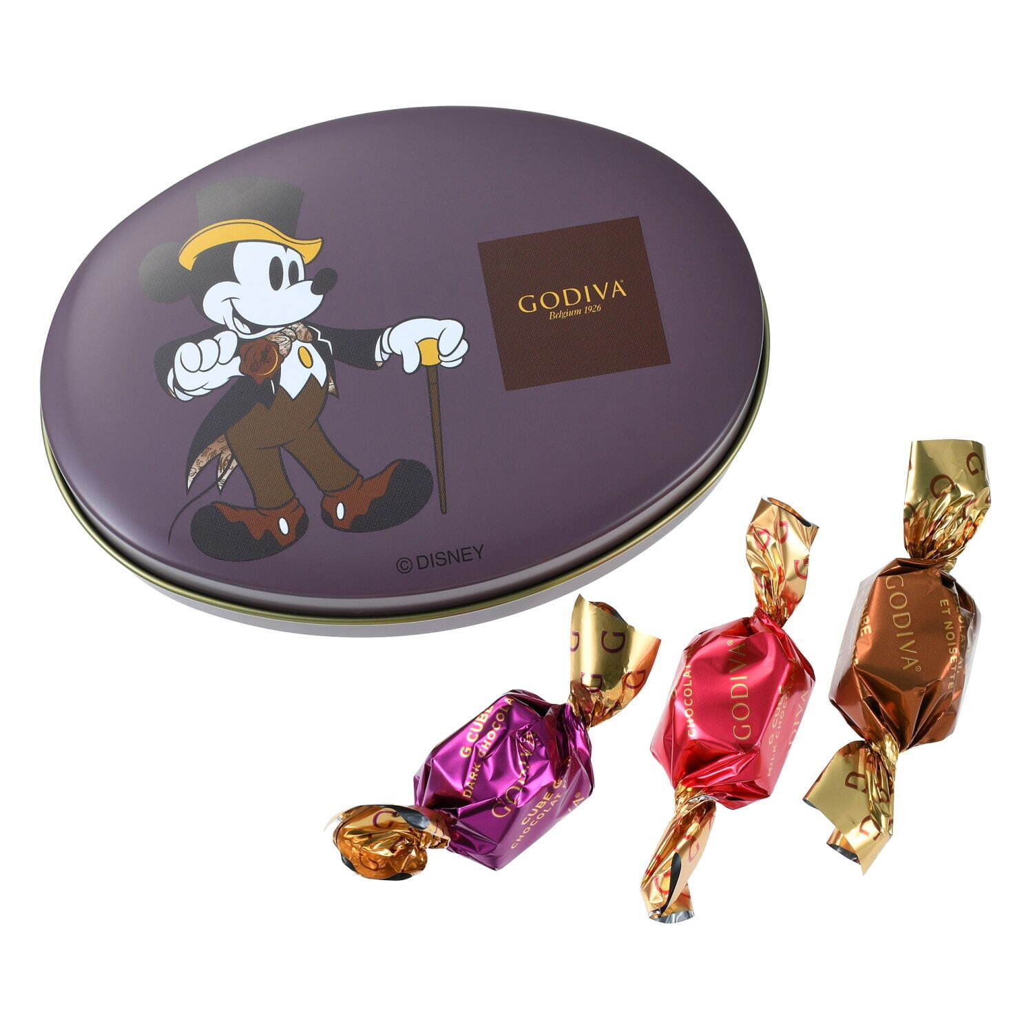 ゴディバ“チョコ色衣装”のミッキーマウス＆ミニーマウスバレンタイン