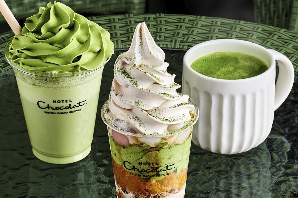ホテルショコラ「宇治抹茶」の新春限定サンデー、カカオミルクアイス＆紅白ミニ大福