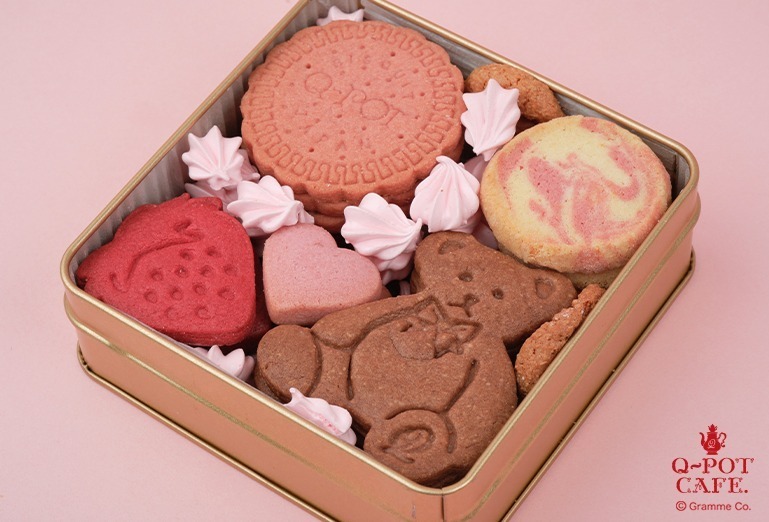 Q-pot CAFE.“まるで宝石”バレンタイン限定クッキー缶、テディベア＆いちご型クッキー入り｜写真3