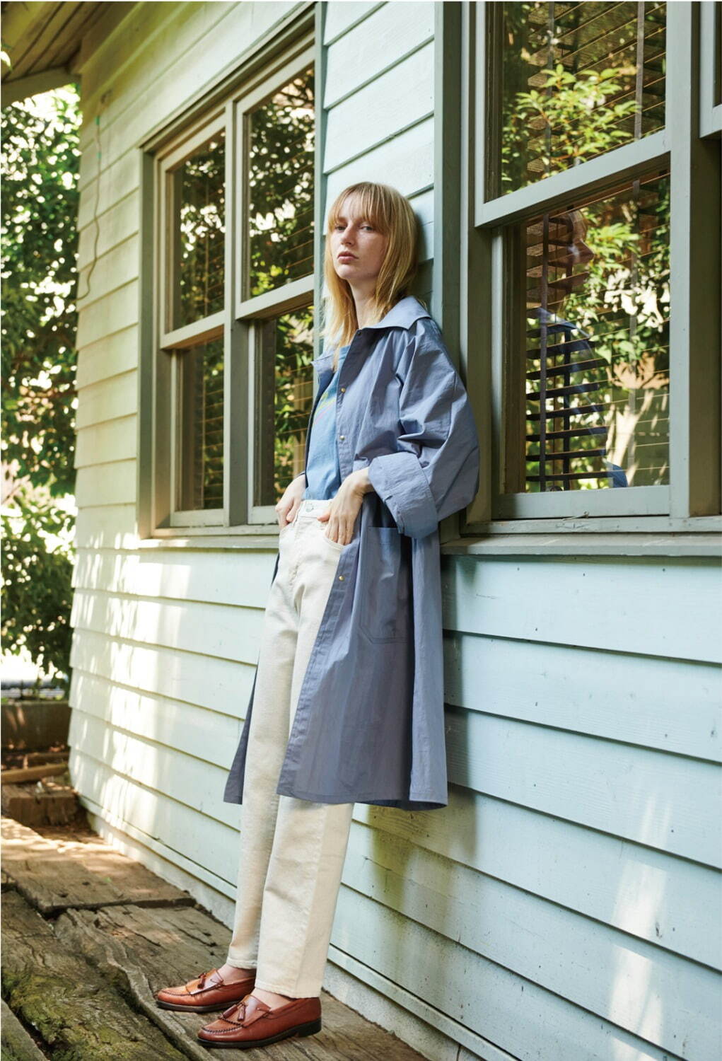 カーキ 2023年春夏｜ ステンカラーコート