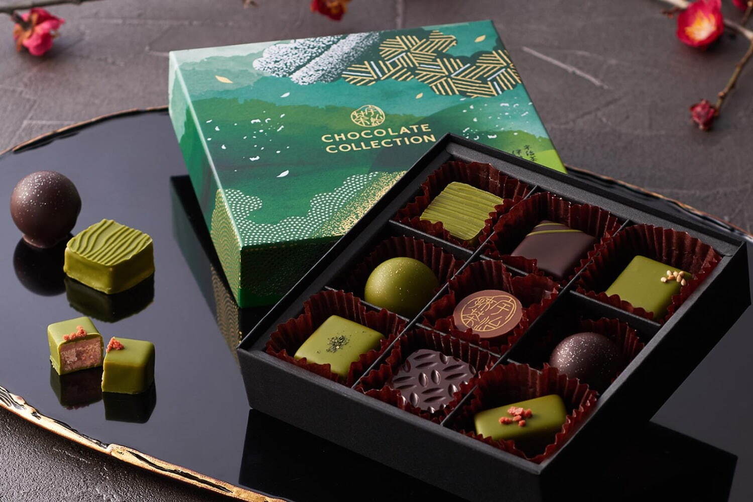 伊藤久右衛門の和チョコレート「ショコラコレクション2023」宇治抹茶＆ほうじ茶に山椒や柚子を合わせて