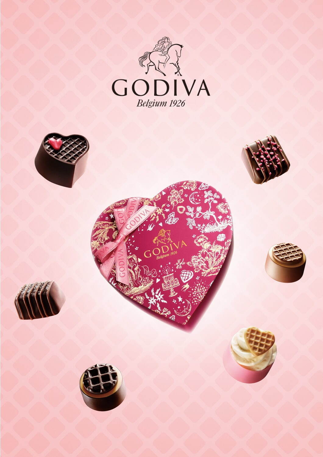 ゴディバの23年バレンタインコレクション、ワッフルを表現した限定チョコレートの詰め合わせほか｜写真1