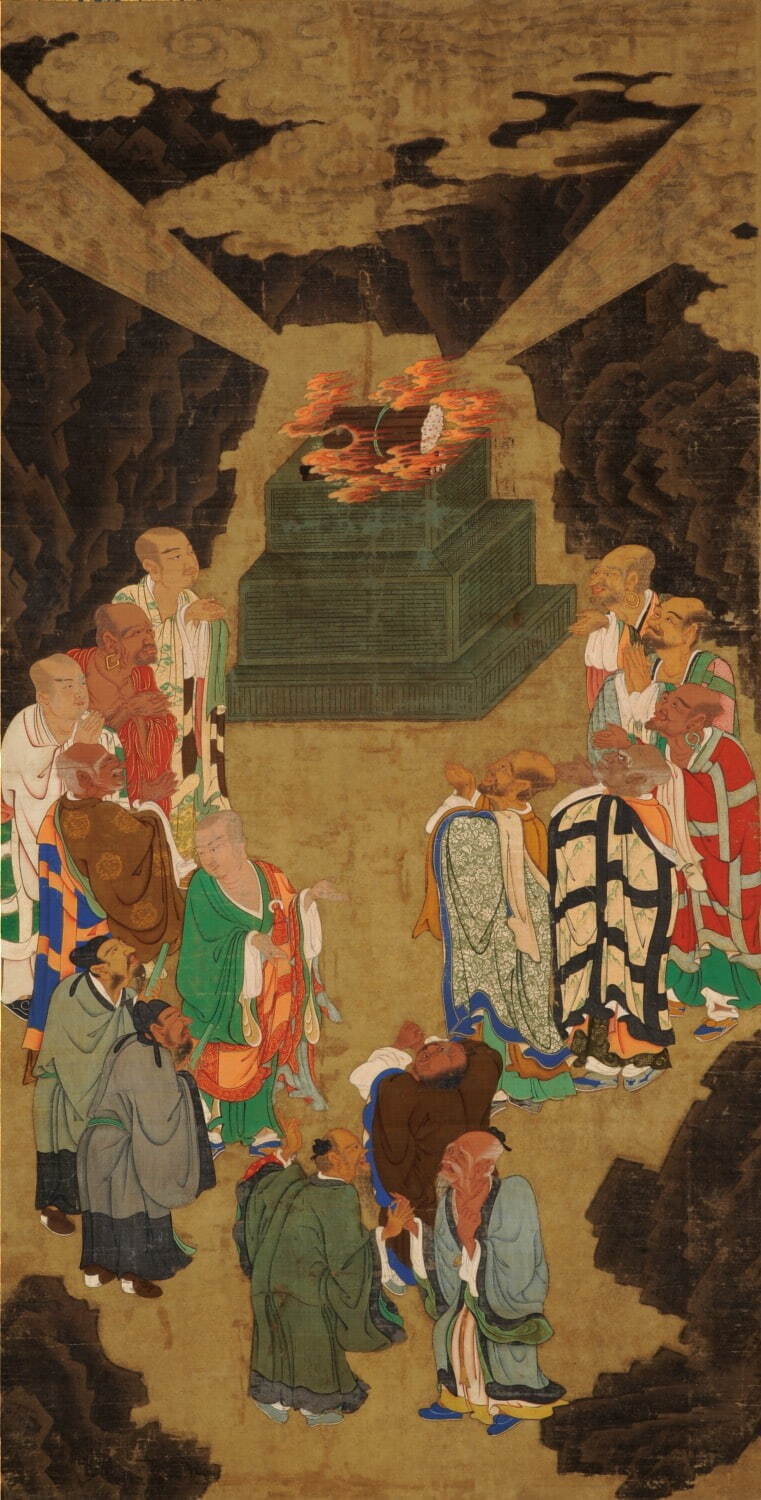 重要文化財　五百羅漢図のうち第1号幅　吉山明兆筆　南北朝時代・1386年(至徳3年)　京都・東福寺蔵
［10月7日(土)〜10月22日(日)展示］