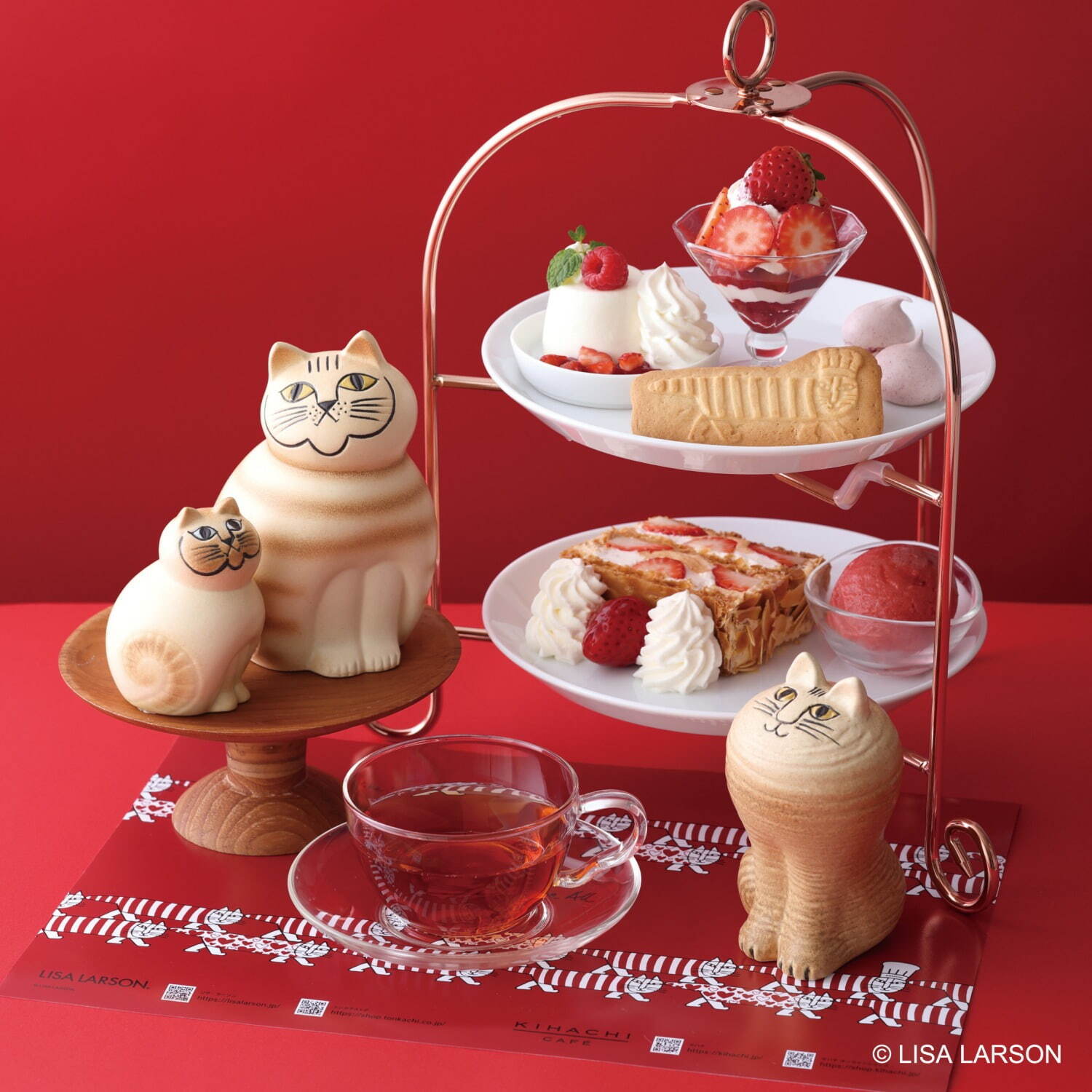 苺のAfternoon Tea Fika! Set ～リサ・ラーソン スペシャル～ 3,740円※コーヒーまたは紅茶付き