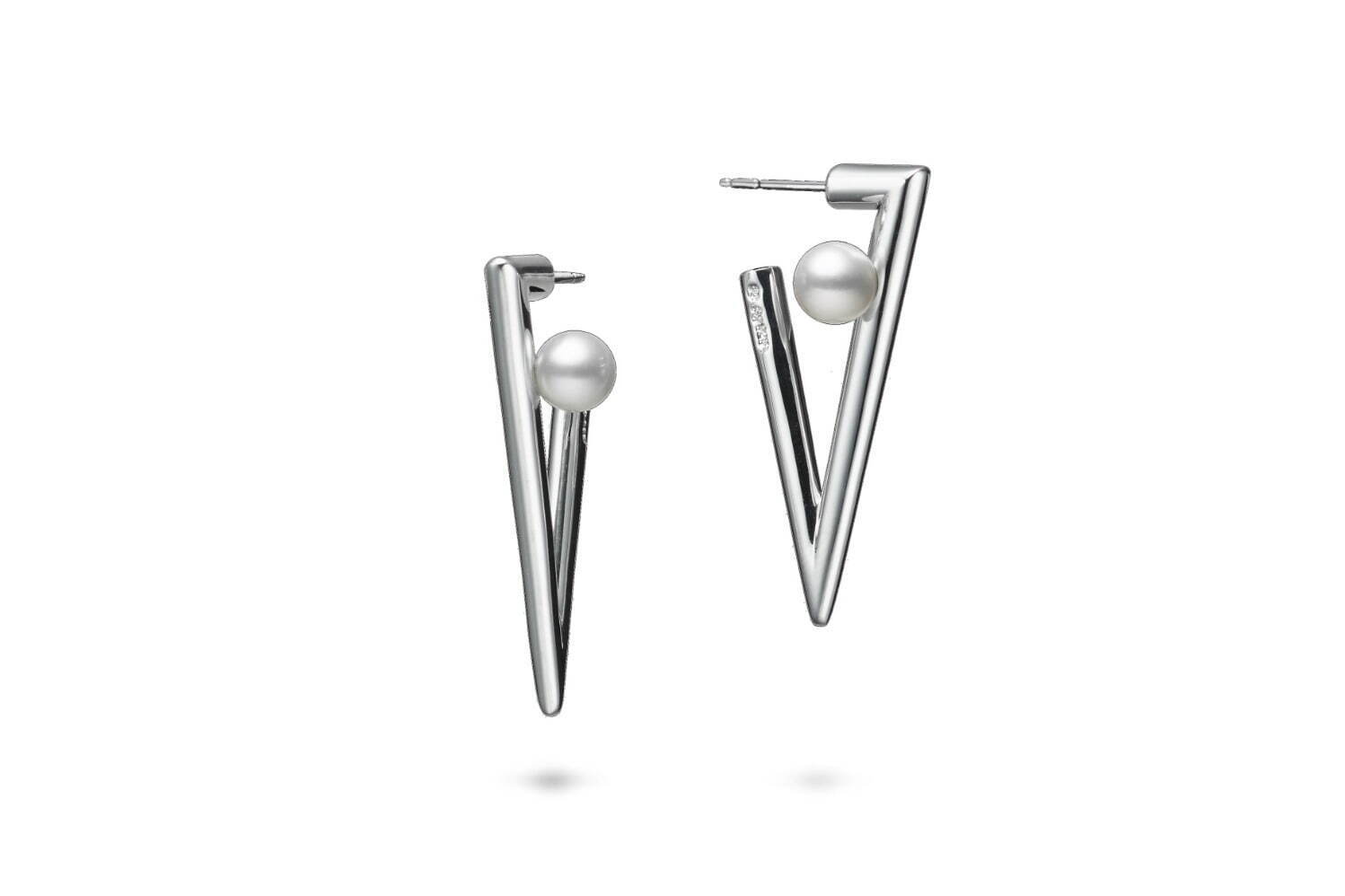 ミキモト　Vコード ピアス　シルバー MIKIMOTO - 国内百貨店購入 ミキモト v code ピアス シルバー