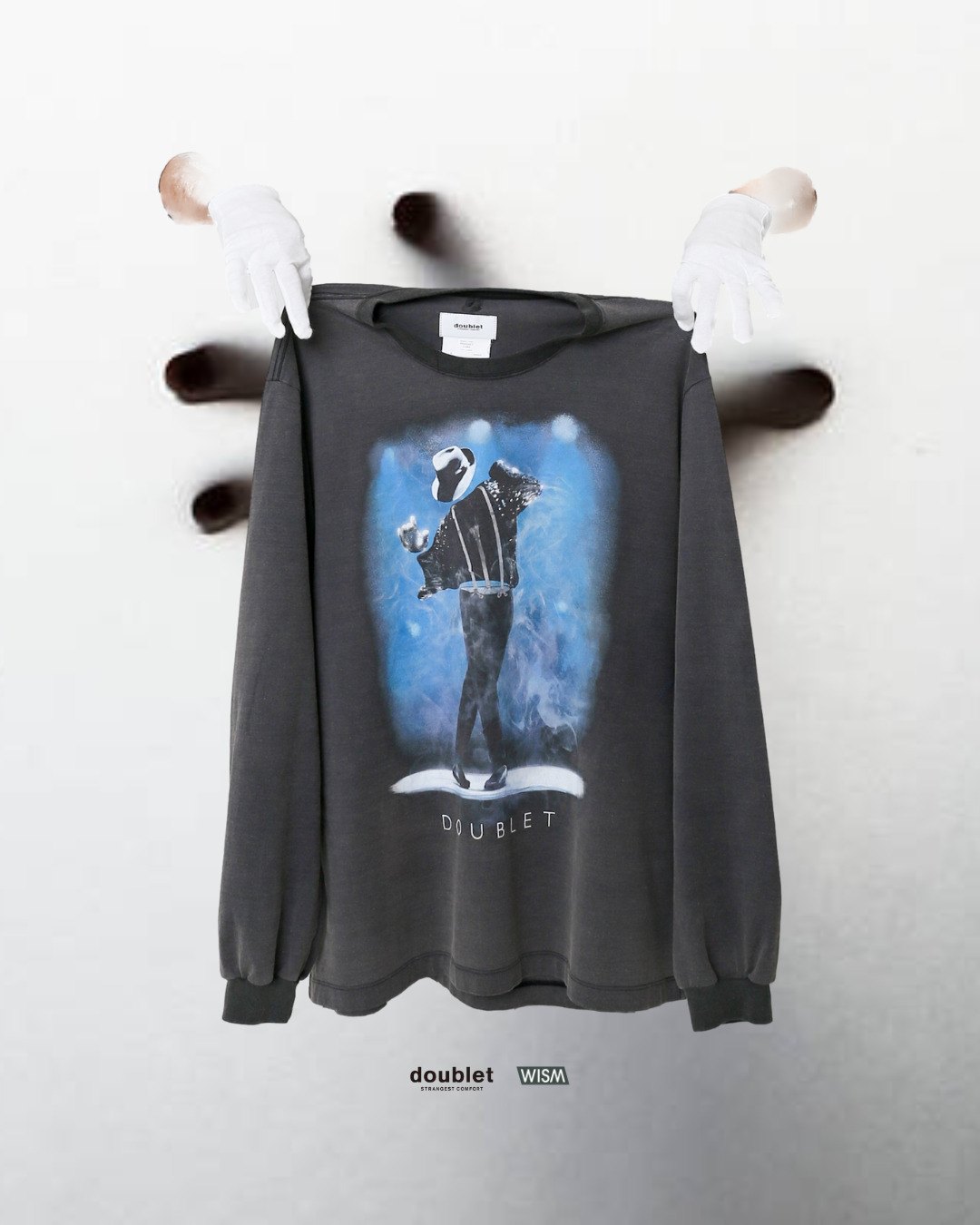 ダブレットから“踊る透明人間”プリントのロングTシャツ、ウィズムとのコラボで｜写真10