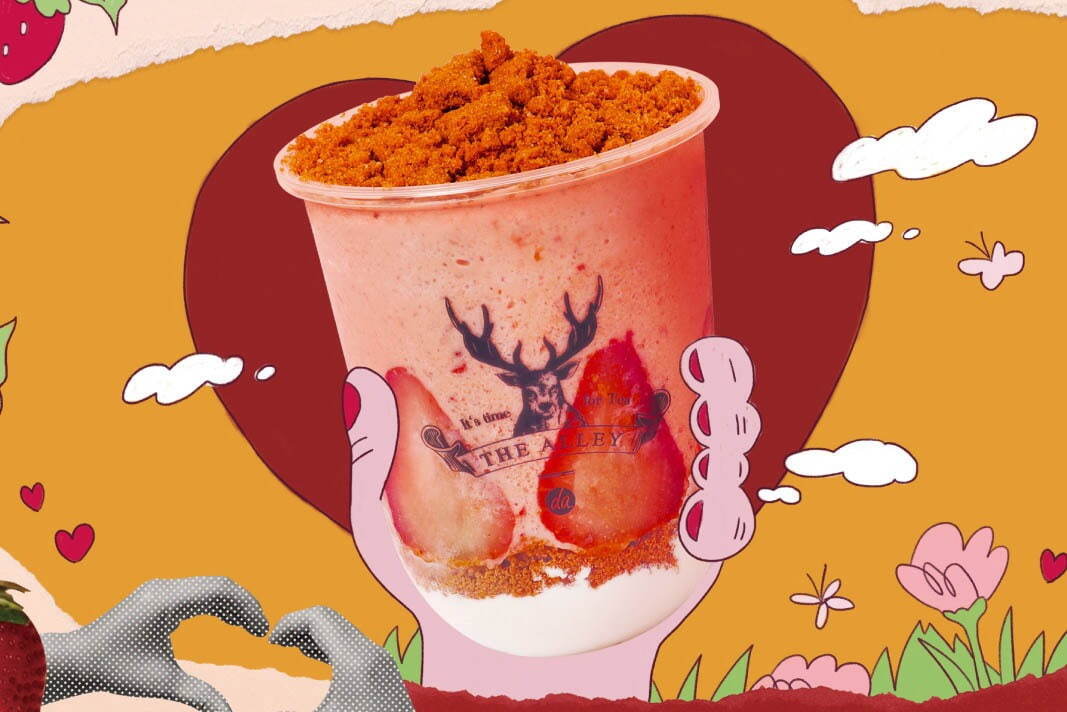 タピオカドリンク｜台湾発ティーストア「ジ アレイ」バレンタイン限定の苺タルト風スムージー＆黒糖タピオカチャイ