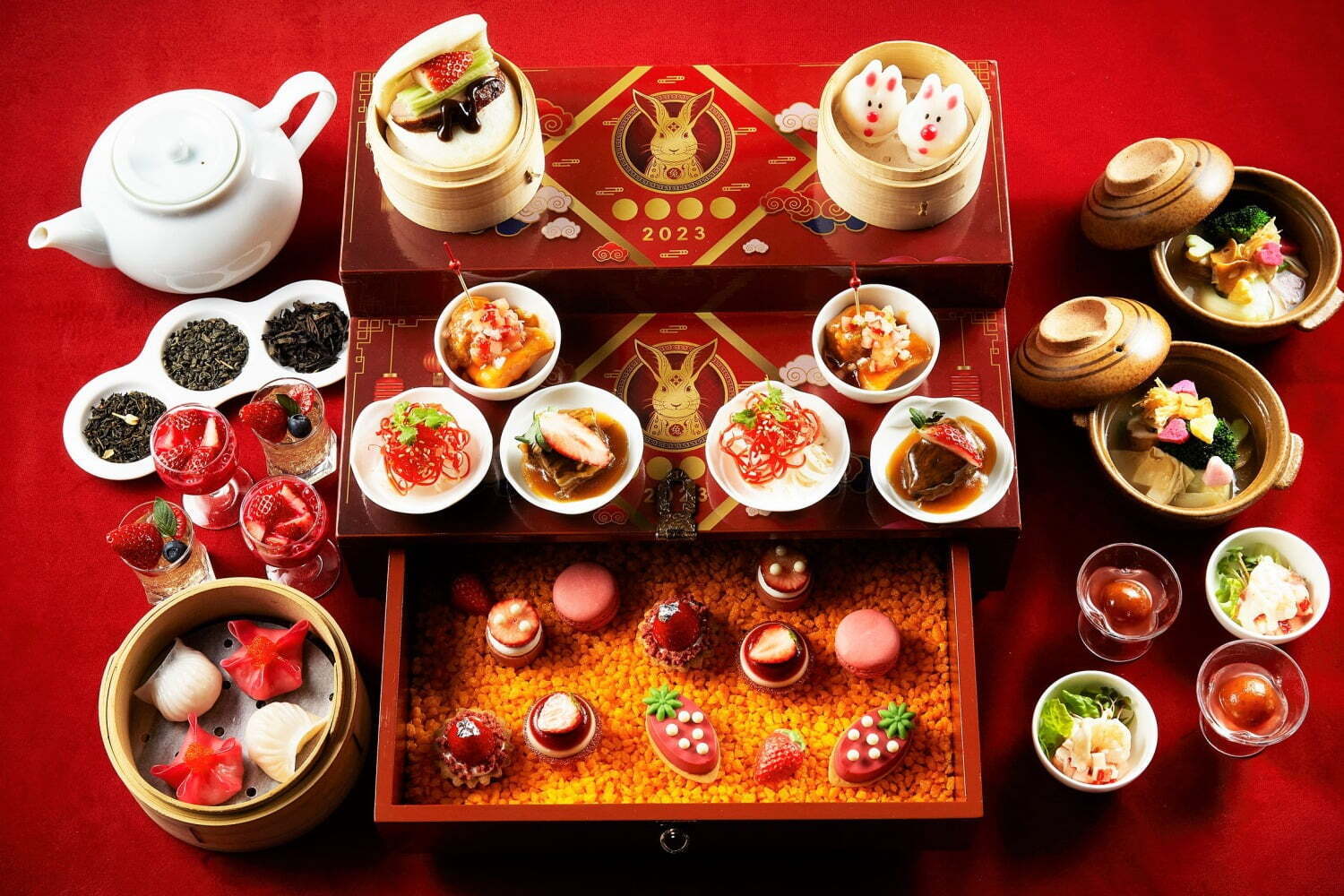 餃子｜“苺”スイーツ＆点心の飲茶チャイニーズアフタヌーンティー、ANAインターコンチネンタルホテル東京で