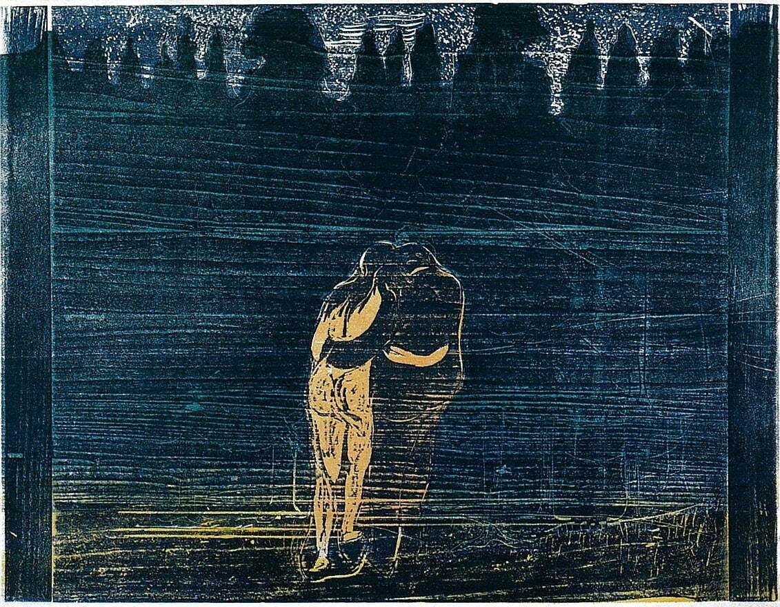 エドヴァルト・ムンク 《森へ》 1897年 木版・紙