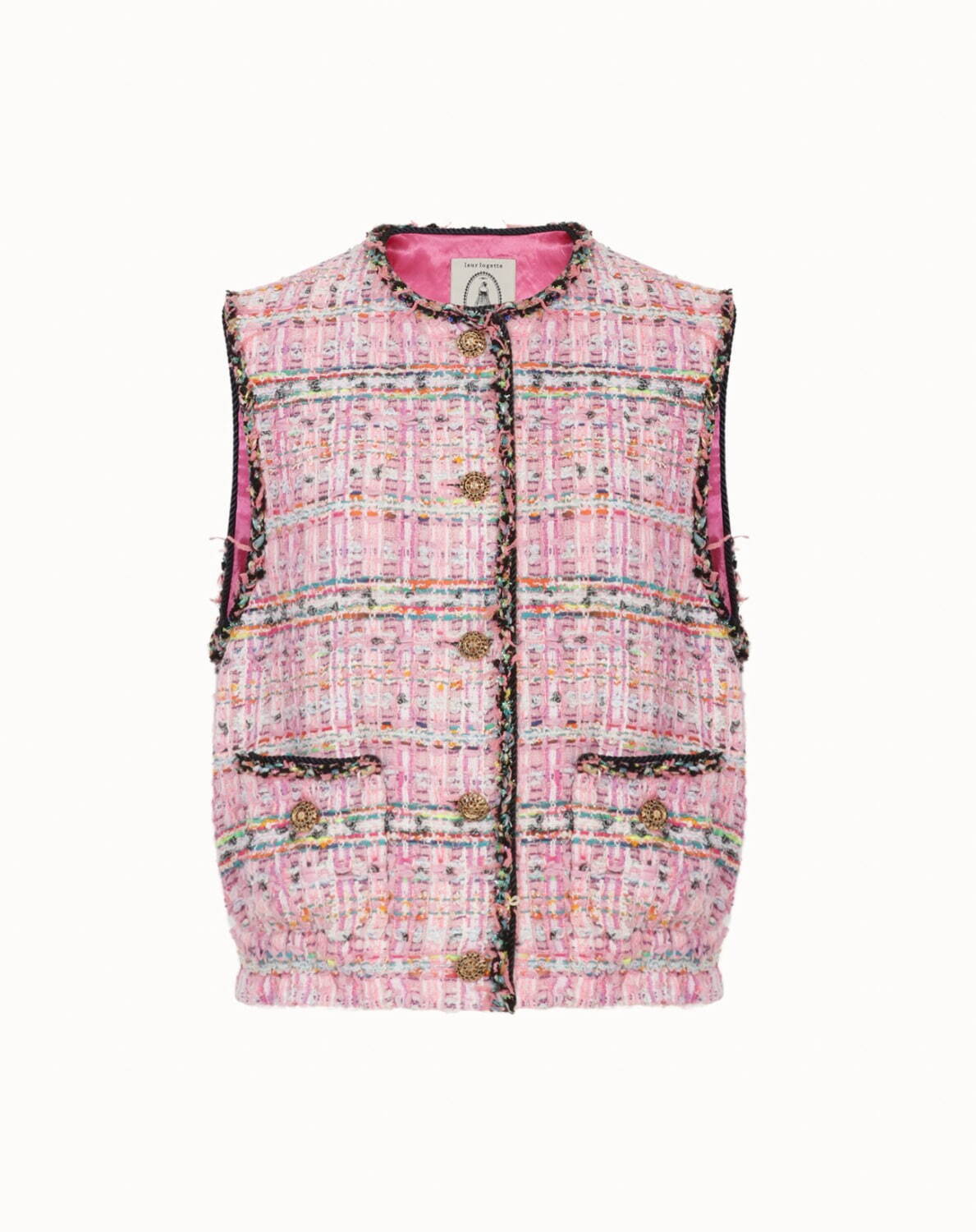 ルール ロジェット23年春夏ツイードジャケット、華やかグリーン＆ピンクのオリジナル素材で｜写真5