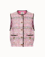 ルール ロジェット23年春夏ツイードジャケット、華やかグリーン＆ピンクのオリジナル素材で｜写真6