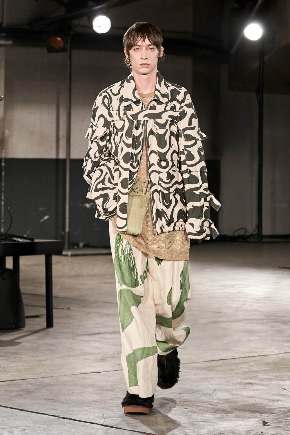 名作 DRIES VAN NOTEN 18AW マーブル柄 スウェット