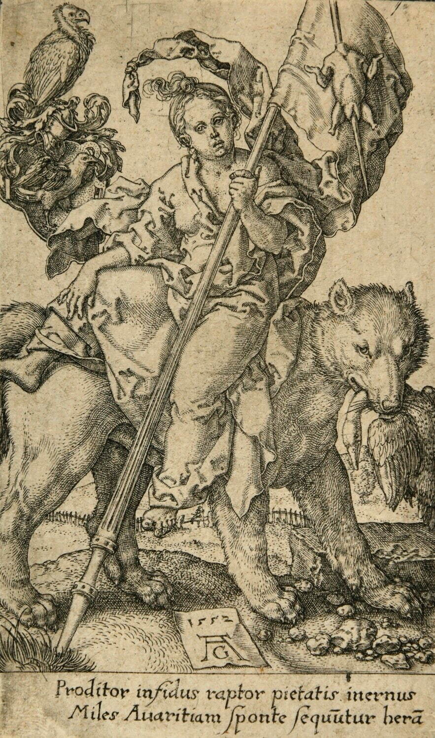 ハインリヒ・アルデグレーファー 『悪徳』より「貪欲」 1552年 銅版 町田市立国際版画美術館