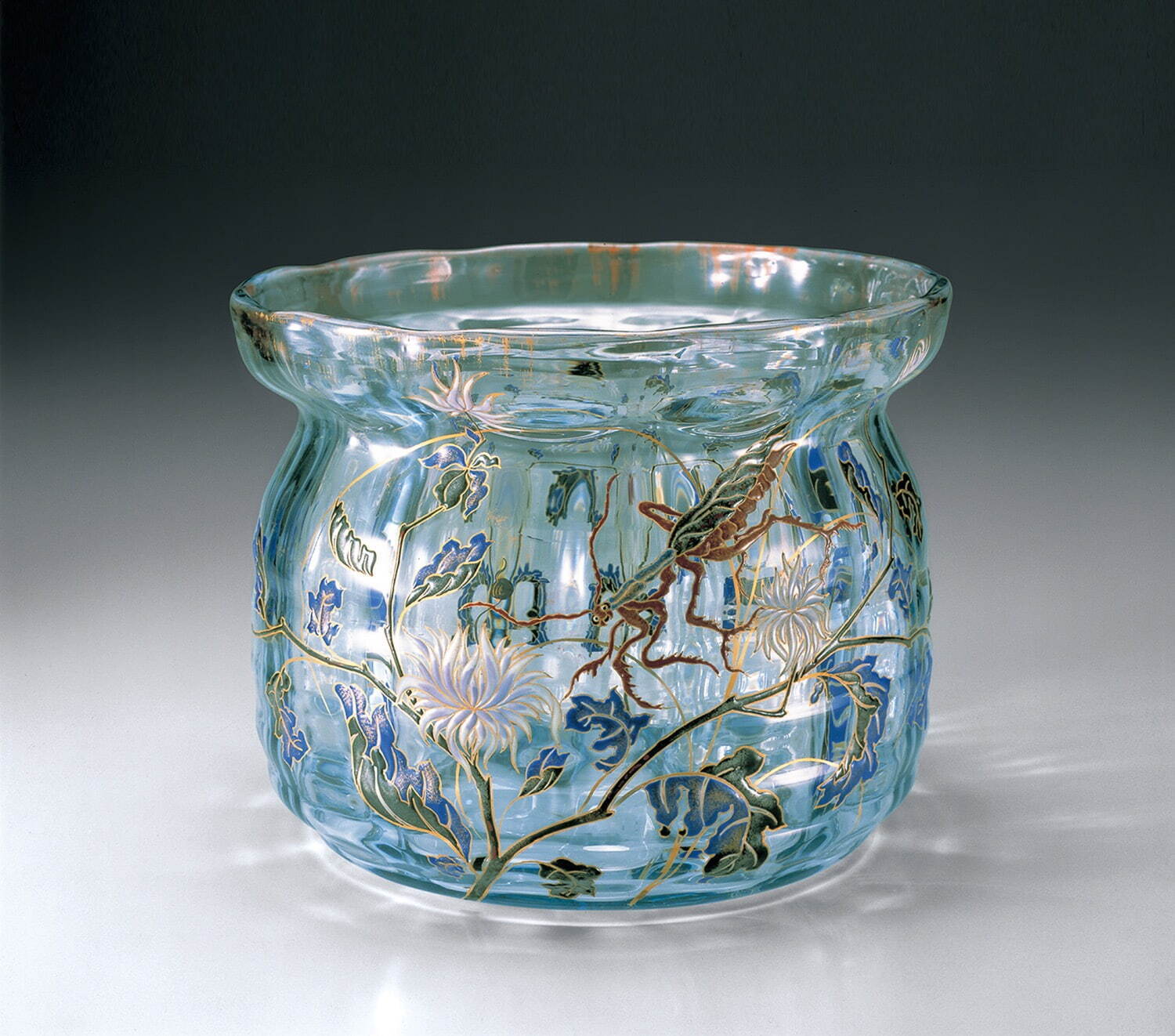 1453【ガラス花瓶】アールヌーヴォー ヨハン レッツ ヴィトヴェ Loetz