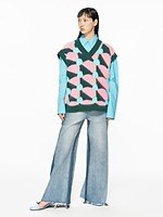 “パッチワーク”デニムジャケット＆カラフルな幾何学柄ニットベスト、JNBY 23年春夏の新作｜写真39