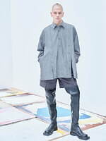 ジョン ローレンス サリバン“ファスナーでシルエット可変”ボンバーブルゾン＆ひび割れ模様の総柄シャツ｜写真5