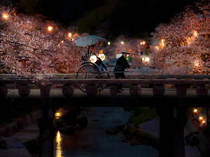 星野リゾートの温泉旅館「界 玉造」“夜桜巡り人力車”400本の桜を人力車で鑑賞、温泉湯たんぽと共に｜写真6