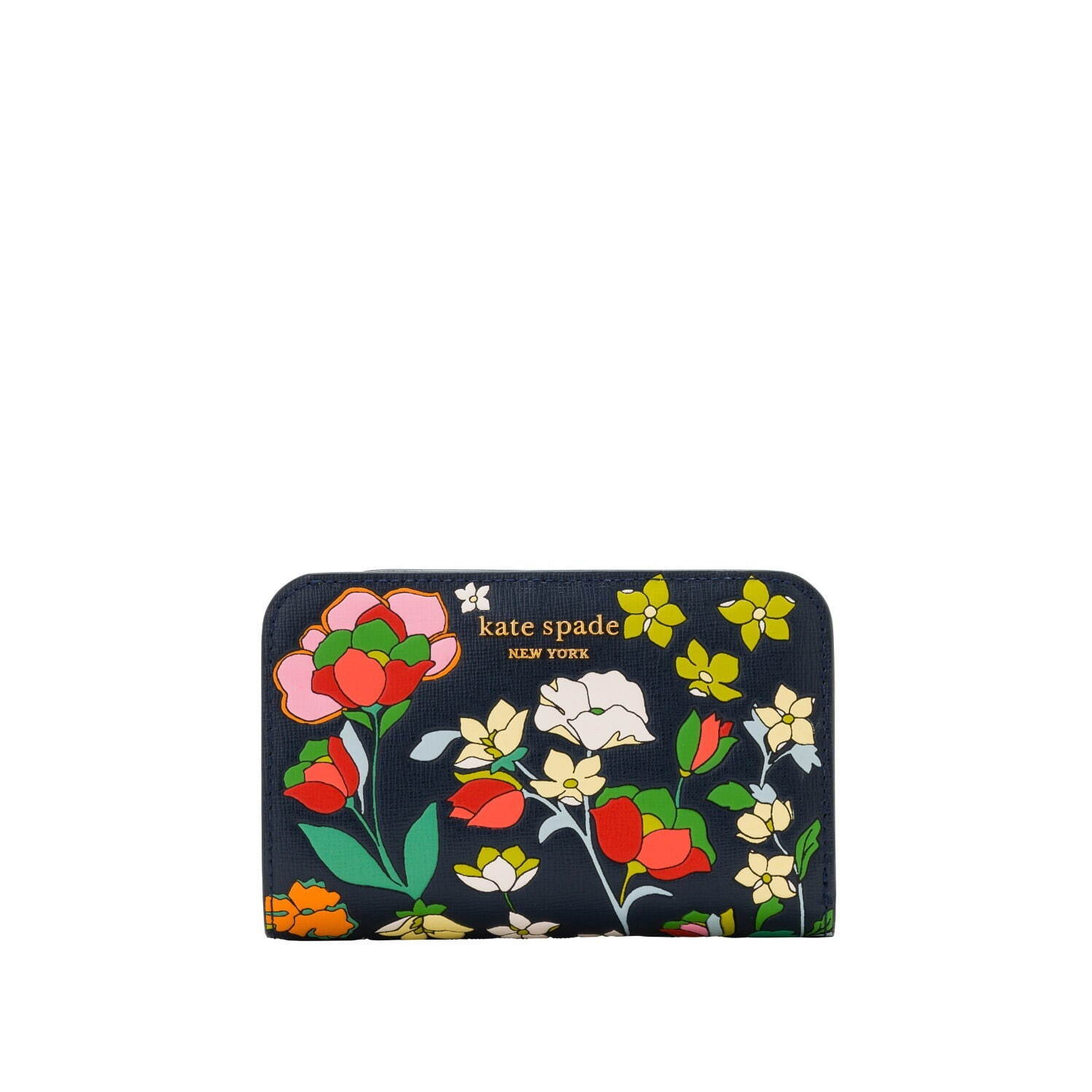 kate spade ネイビー花柄ミニ財布