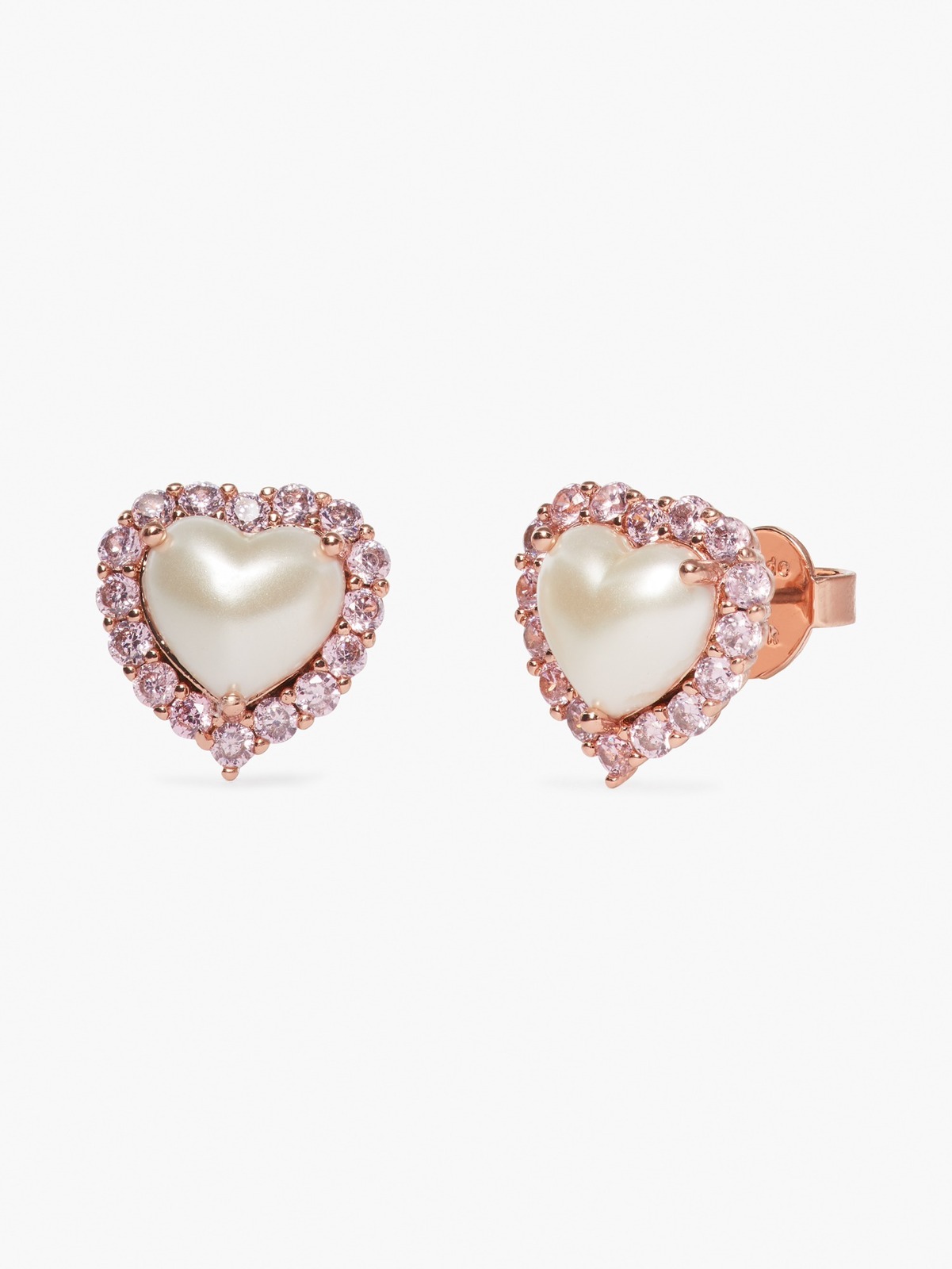 my love heart studs in cream/rose gold 13,200円