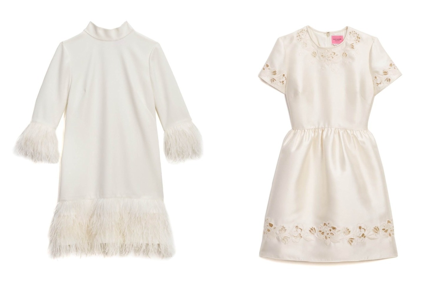 ケイト・スペードの新作ブライダル、ふんわりフェザーを配したドレス＆ボウモチーフのクラッチバッグ