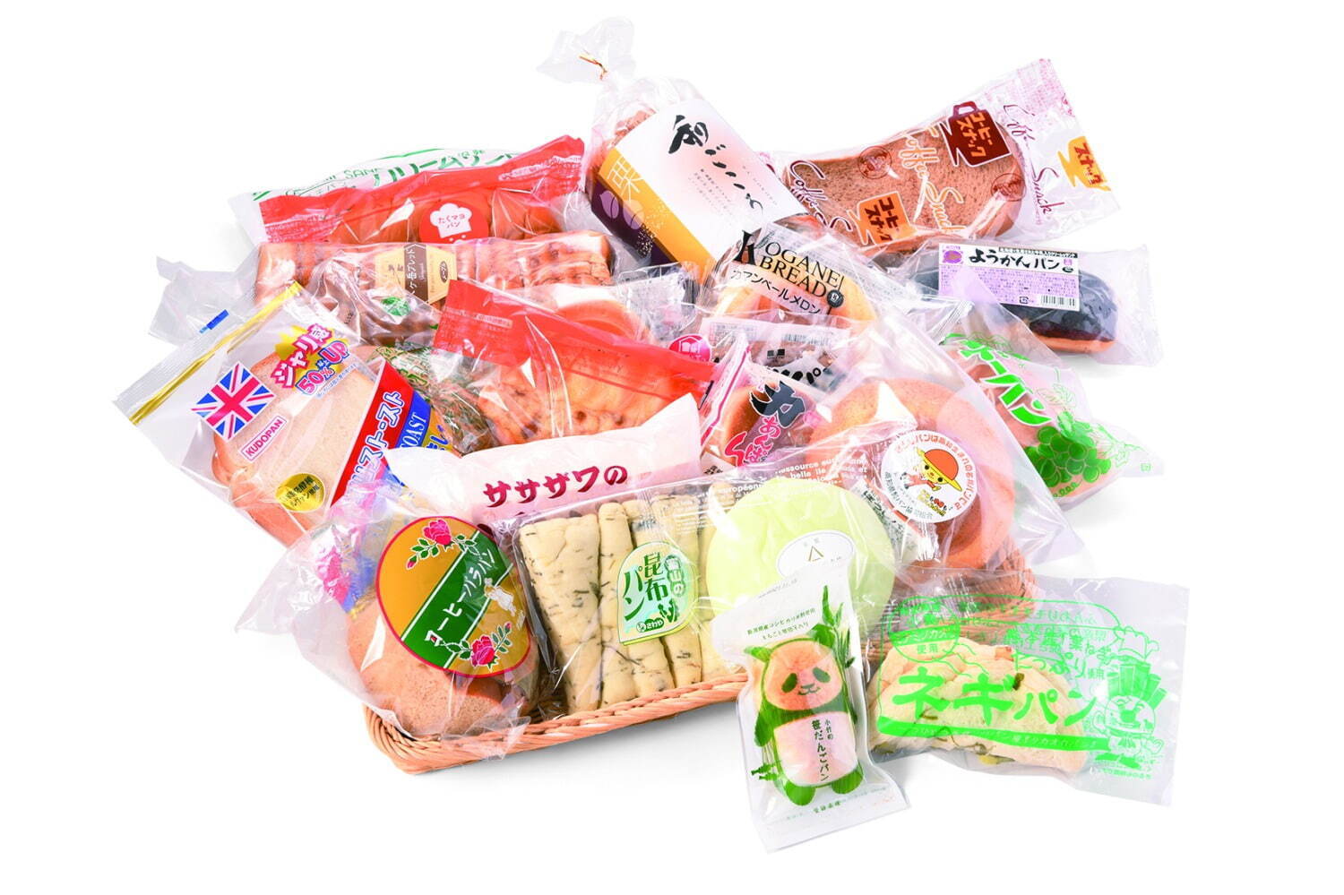 ＜商品例＞
山形県：たいようパン「和ごごろ」800円
長野県：ササザワベーカリー「牛乳パン」360円
熊本県：高岡製パン「ネギパン」 290円
※商品の入荷状況は日によって異なる。
