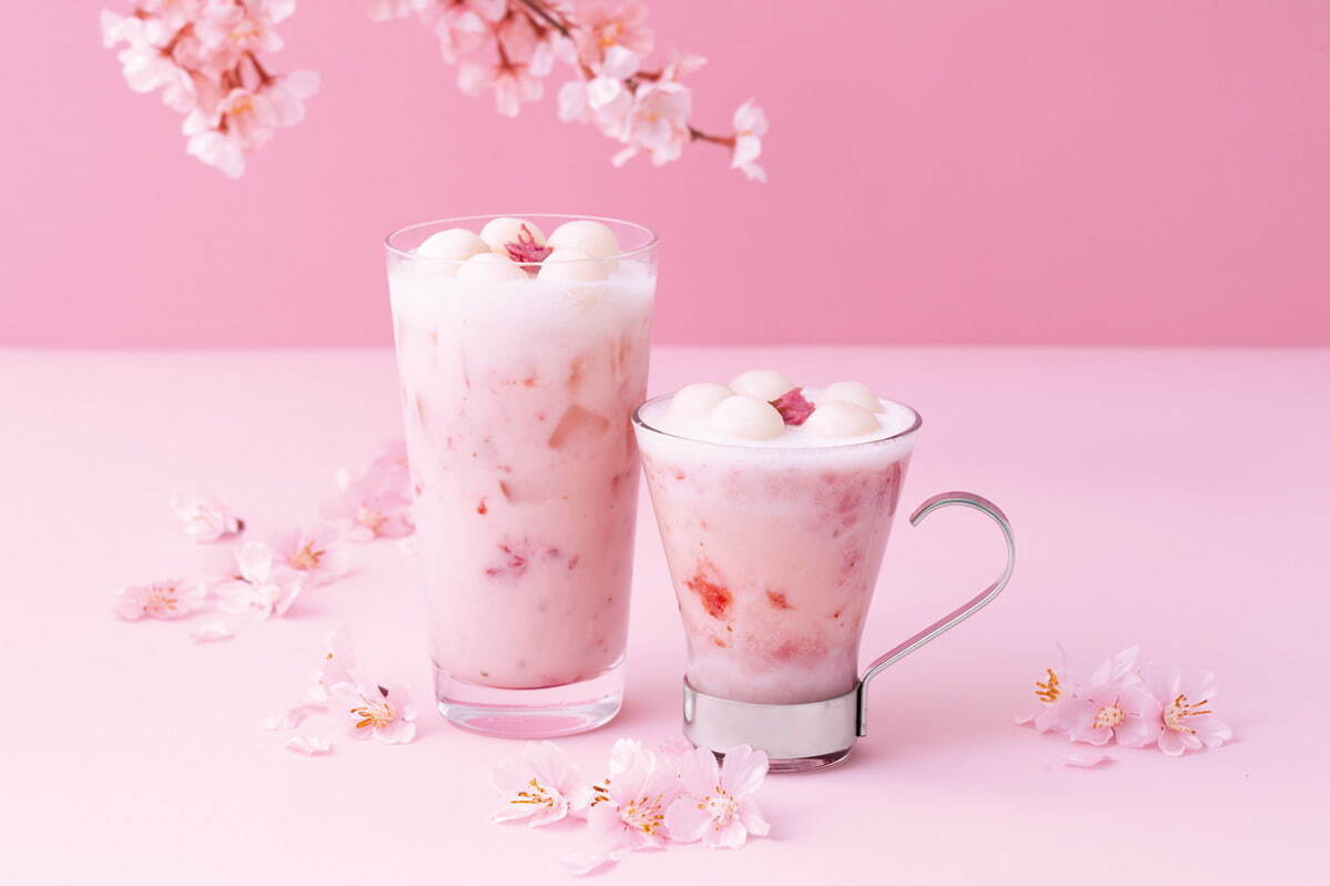 ナナズグリーンティー春限定“桜×苺”のスイーツ＆ドリンク、白玉入りラテや桜あんこ使用パフェ｜写真4