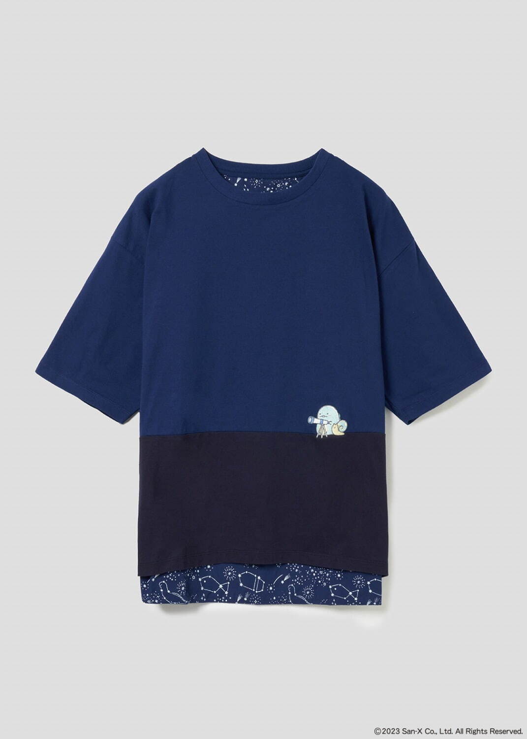 ビッグシルエット5分袖Tシャツ「星空さんぽ」4,500円