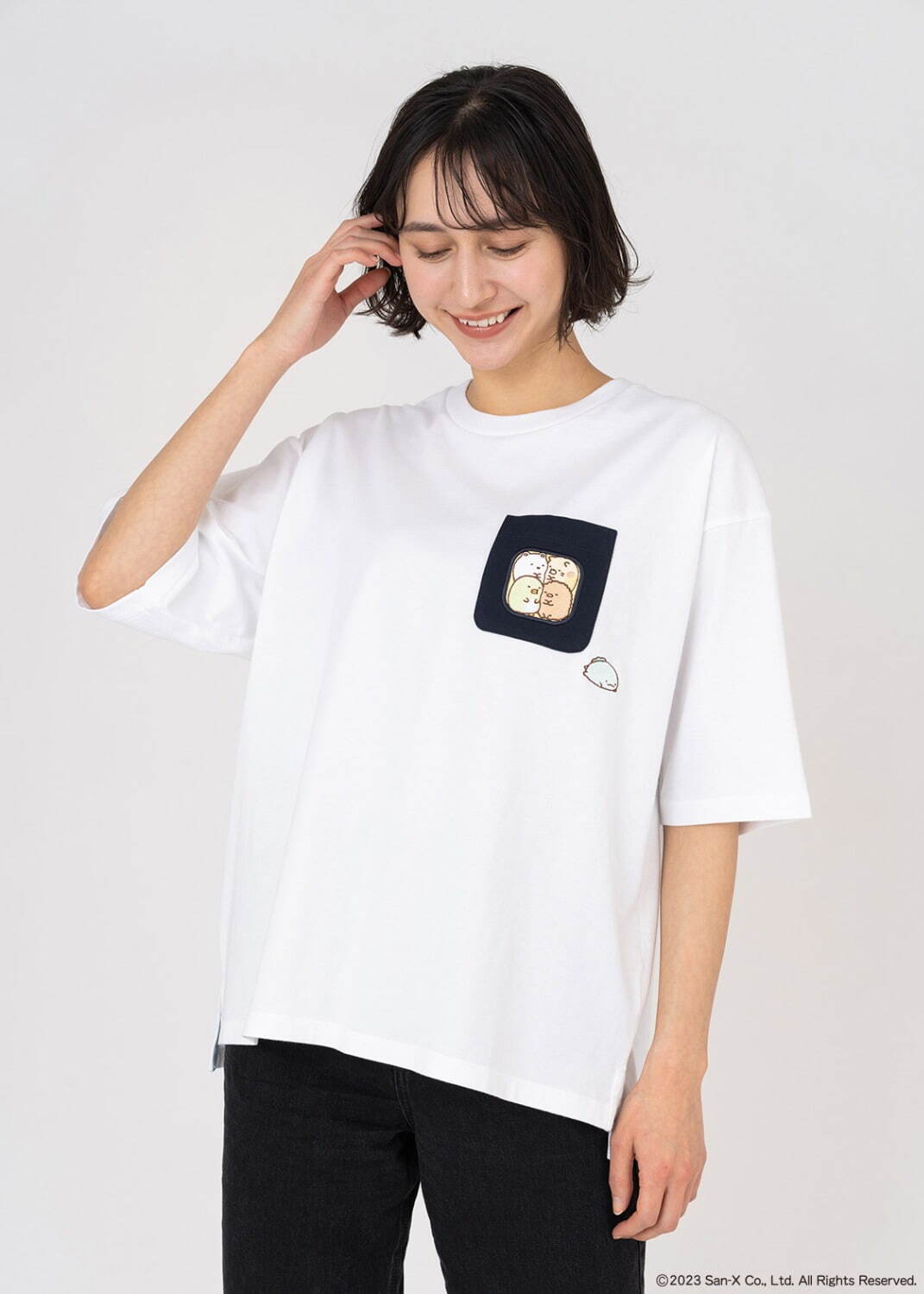 ビッグシルエット5分袖Tシャツ「ぎゅーっと すみっコ」4,500円