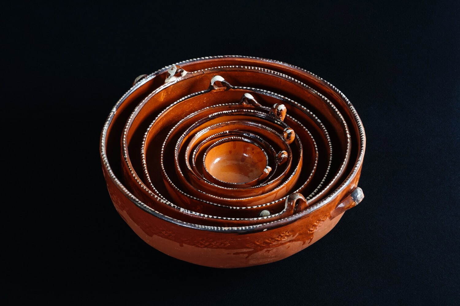 入れ子土鍋 グアダラハラ市近郊(メキシコ) 20世紀後半 静岡市立芹沢銈介美術館蔵