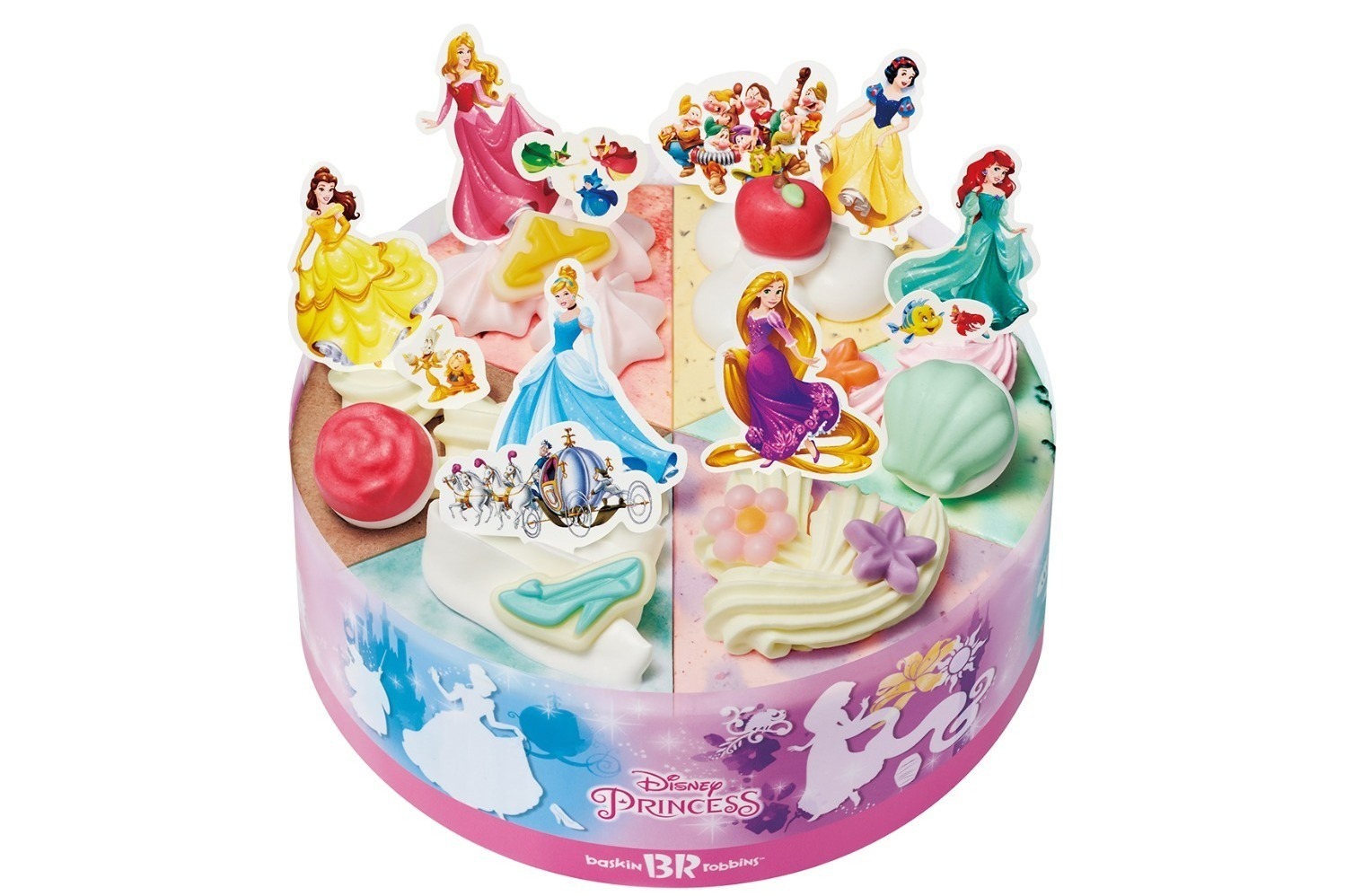 アイスクリームケーキ｜サーティワン“ディズニープリンセス”のアイスケーキ、ベル＆ラプンツェルの6ピース