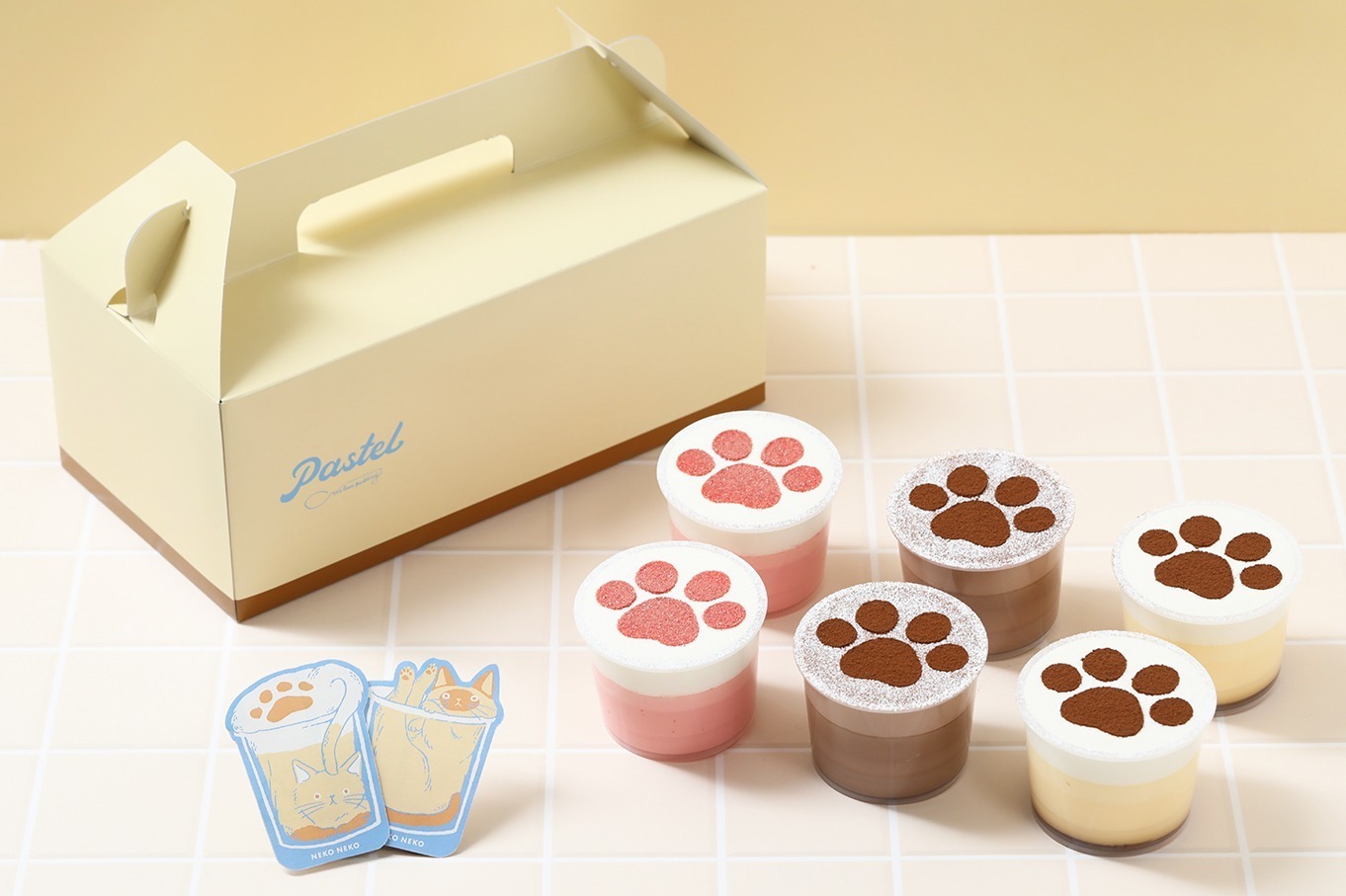 ねこねこ×パステル「ねこの日」限定スイーツ、“にくきゅうプリン”やねこ型焼き菓子｜イオンモール八千代緑が丘