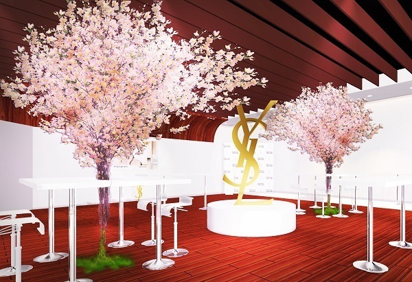 六本木ヒルズに一足早く桜が登場！イヴ・サンローラン・ボーテが2日間限定のお花見イベント開催 | 写真