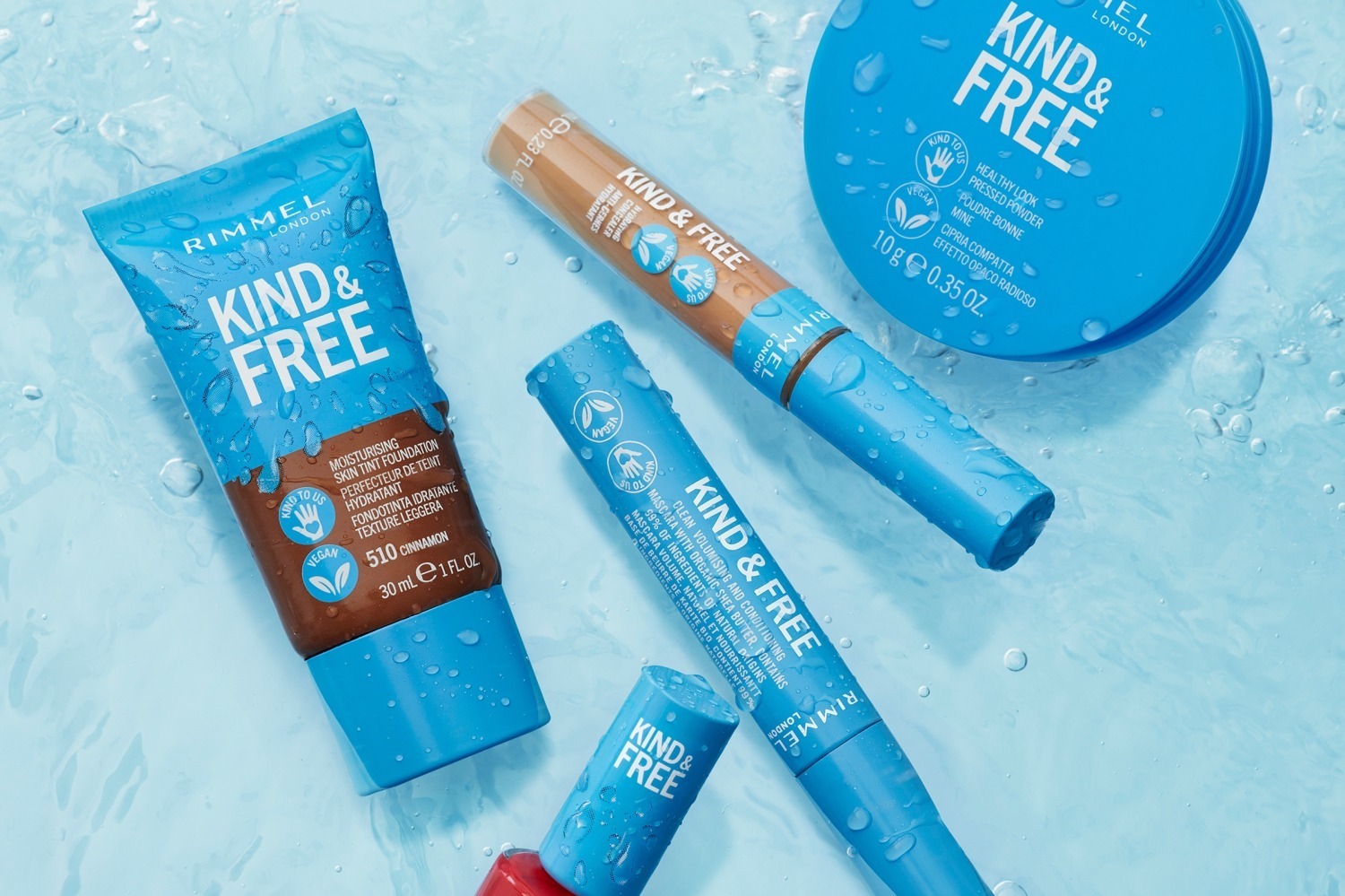 ヴィーガンコスメ｜リンメルの新ライン「カインド＆フリー」誕生、100%ヴィーガン処方＆肌に優しいファンデやネイル