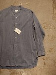 TOUJOURS"Band Collar Long Shirt-Cotton Dobby Chambray Cloth" 3